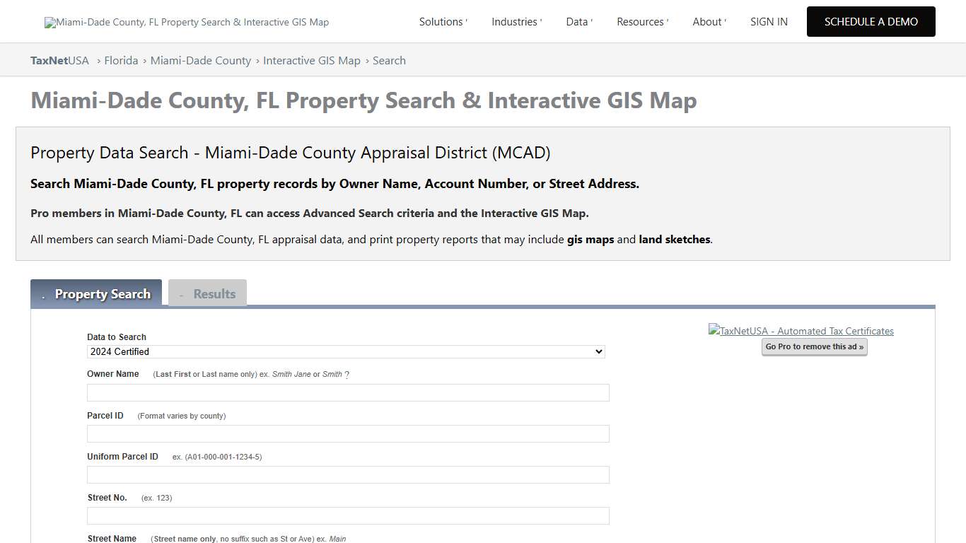 Miami-Dade County, FL Property Search & Interactive GIS Map